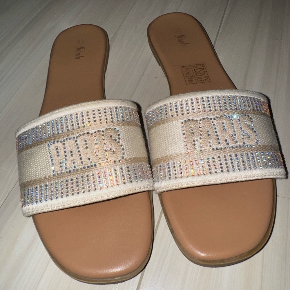Women’s Slides/ Sandals - Paris rhinestones (10)